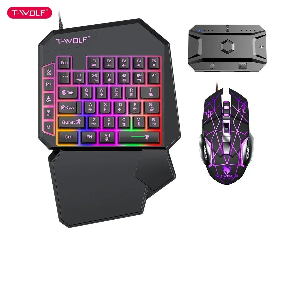 RGB One-Handed Game Keyboard with Palm Rest