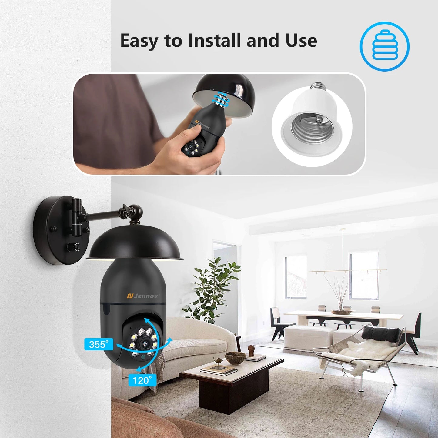 Wireless Home Security Camera Light Bulb