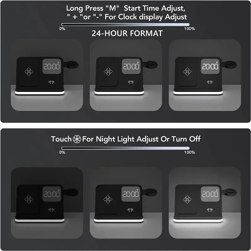 6 in 1 Wireless LED Charging Station