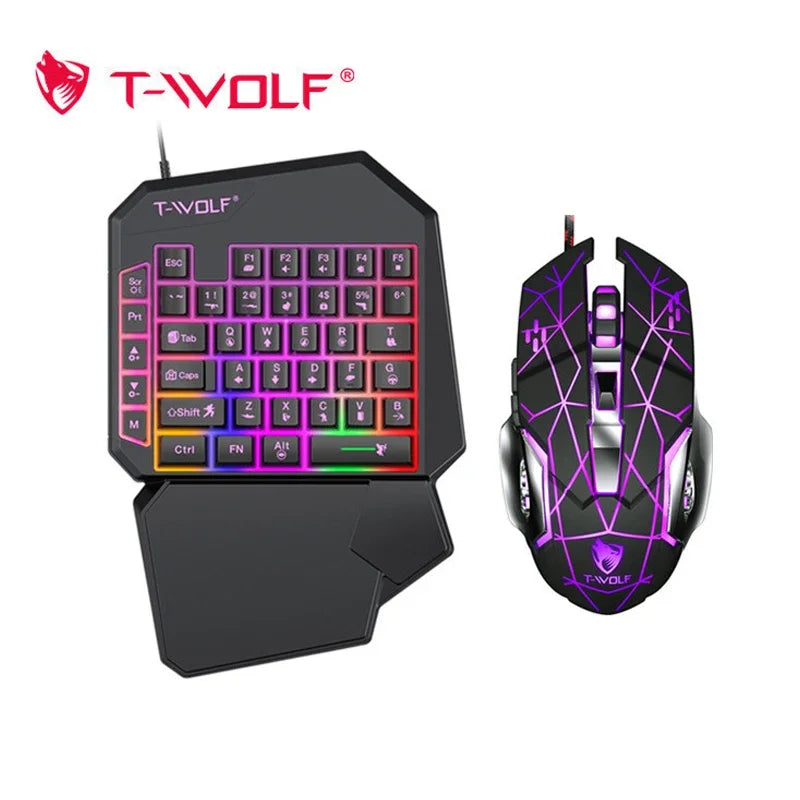 RGB One-Handed Game Keyboard with Palm Rest