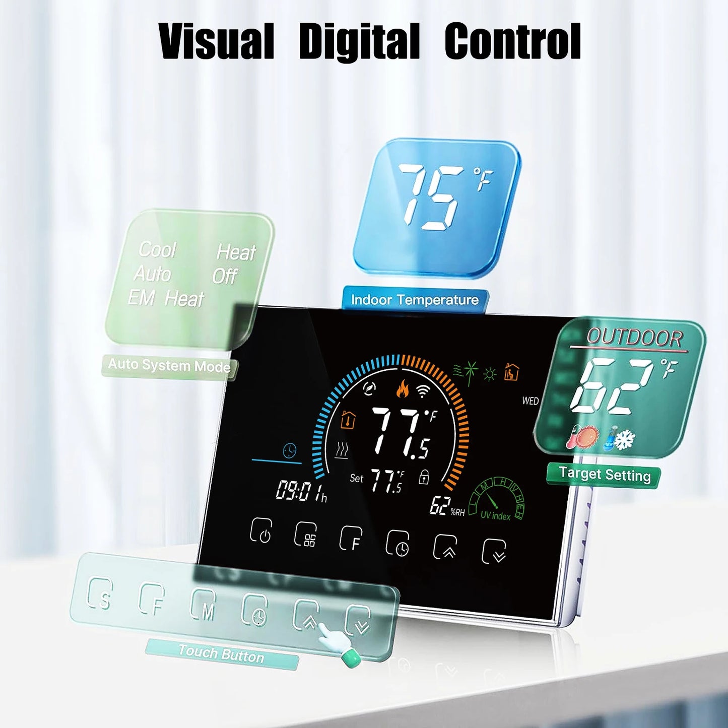 Intelligent Digital Display Smart Wifi Thermostat