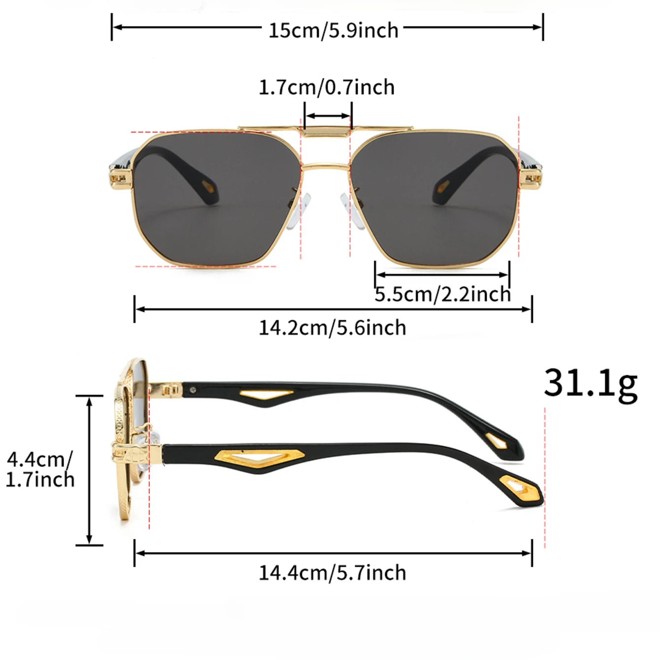 Classic Double Bridge Gradient Shades Sunglasses  